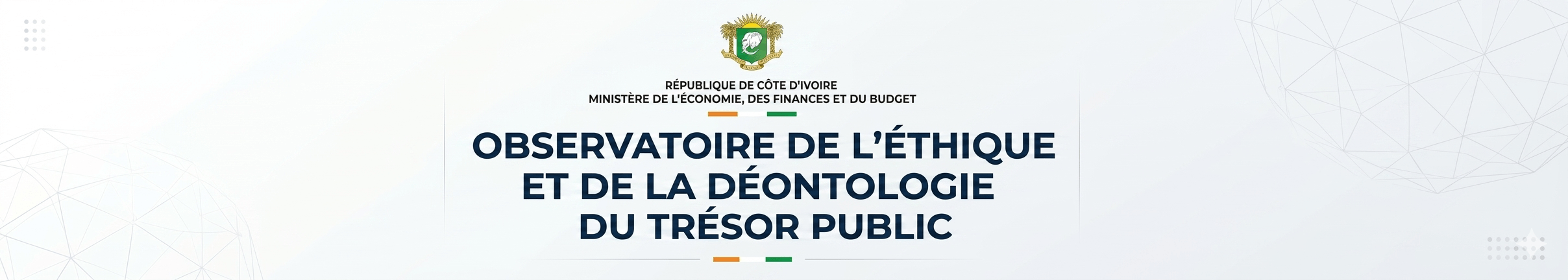 Bannière-Site web Observatoire de l'Etique et de la Déontologie du Trésor Publique